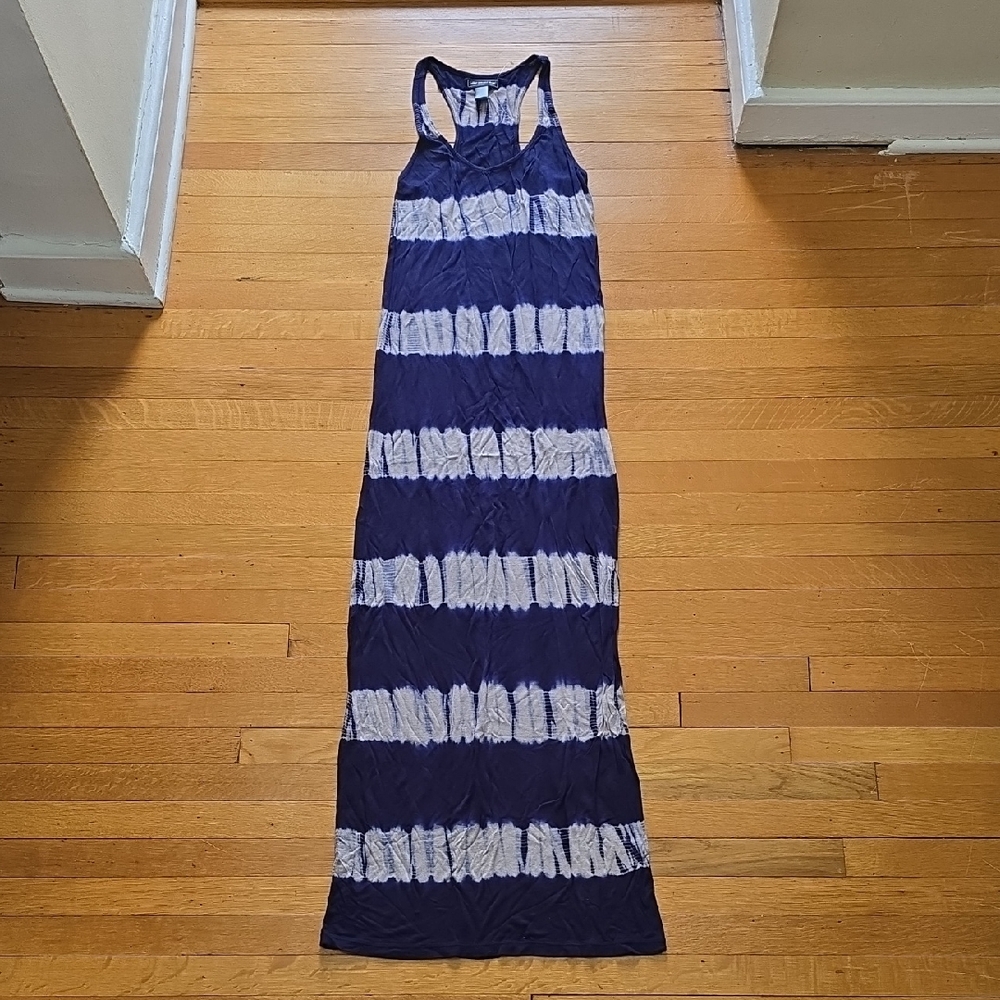 Leo Meets Virgo, Tie Dye Racerback Maxi Dress, Blue, EUC, Women's XS